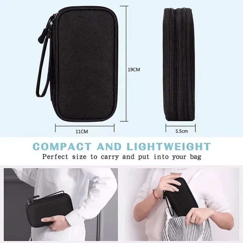 Digital Accessories Organizer Bag SingleDouble Layer Portable Cable Storage Pouch For Tech Accessor 4