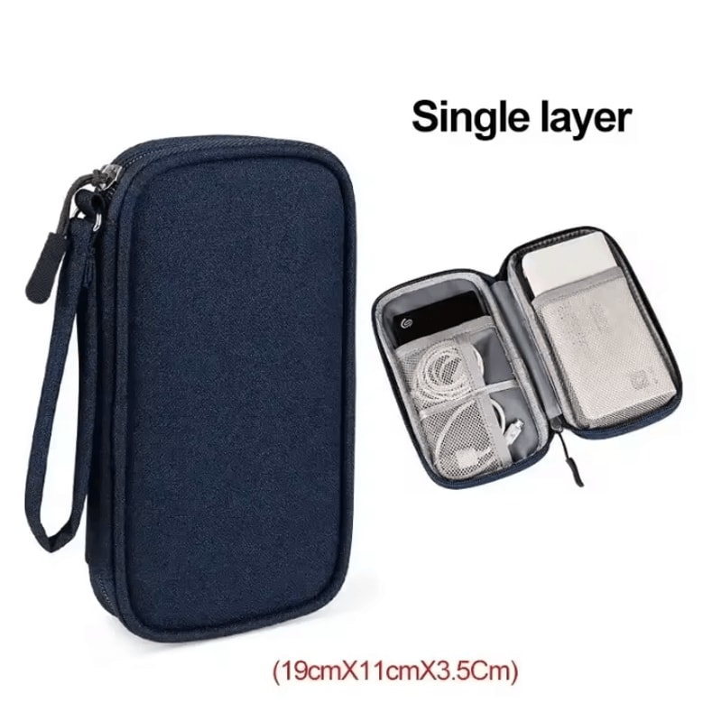 Digital Accessories Organizer Bag SingleDouble Layer Portable Cable Storage Pouch For Tech Accessor 6