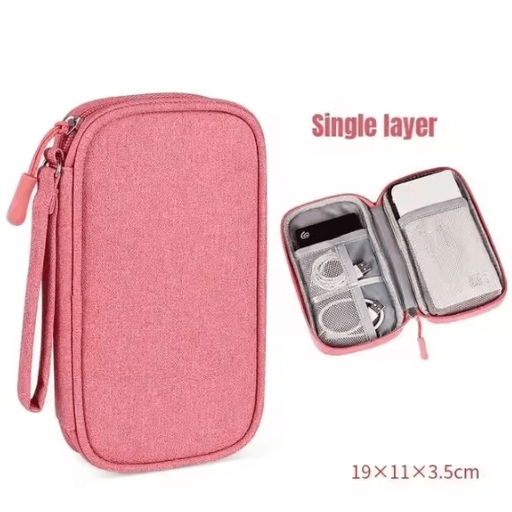 Digital Accessories Organizer Bag SingleDouble Layer Portable Cable Storage Pouch For Tech Accessor 7