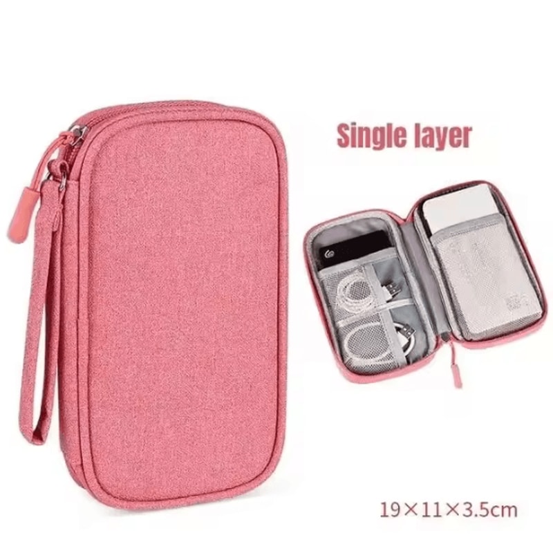 Digital Accessories Organizer Bag SingleDouble Layer Portable Cable Storage Pouch For Tech Accessor 7