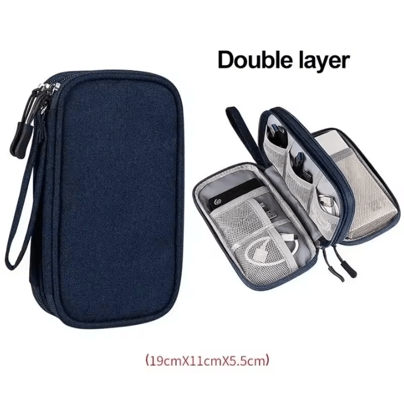 Digital Accessories Organizer Bag SingleDouble Layer Portable Cable Storage Pouch For Tech Accessor 10