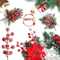 20pcs Artificial Red Berries Stems With Frosted Snow For Christmas Tree Decorations And Festive Hol 1