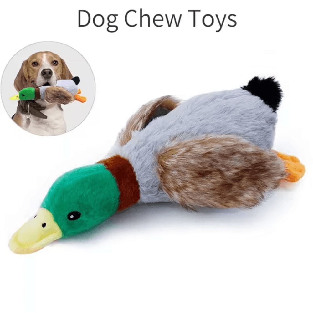 Plush Squeaky Dog Toy Cute Duck With Rope For Chewing And Tooth Cleaning Pet Accessories 0