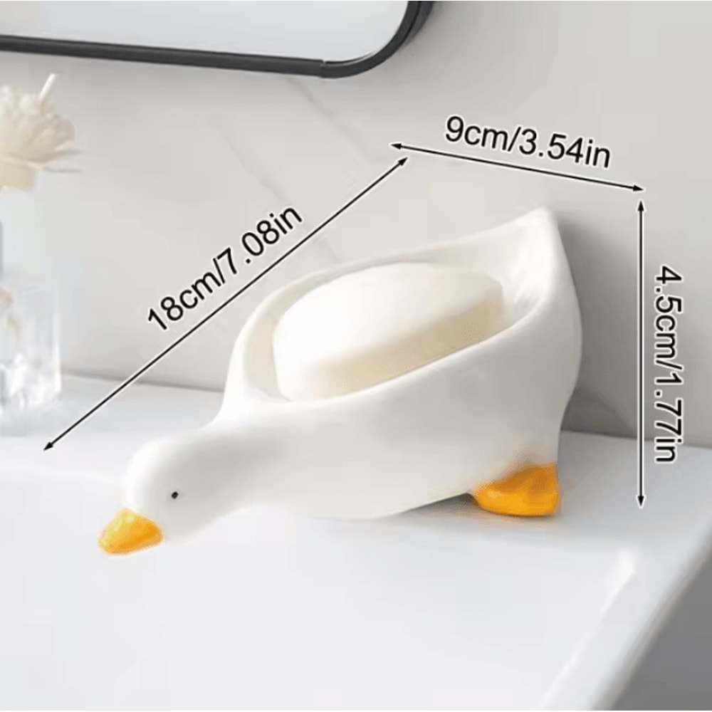 SelfDraining SelfDraining Soap Tray Cute DuckShaped Creative Rack For Bathroom Kitchen Tub And Sink 4