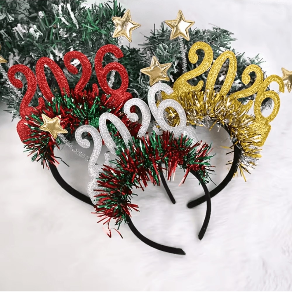 Christmas Headband Accessory Striped Glitter Hair Hoop In Red Green And Golden For Festive Party An 1