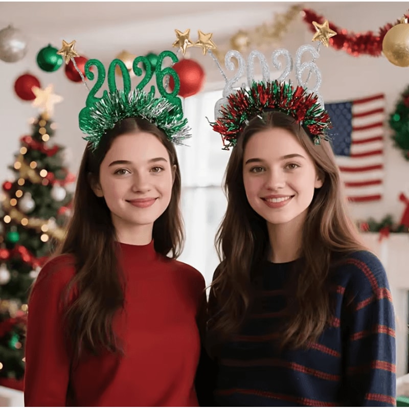 Christmas Headband Accessory Striped Glitter Hair Hoop In Red Green And Golden For Festive Party An 2