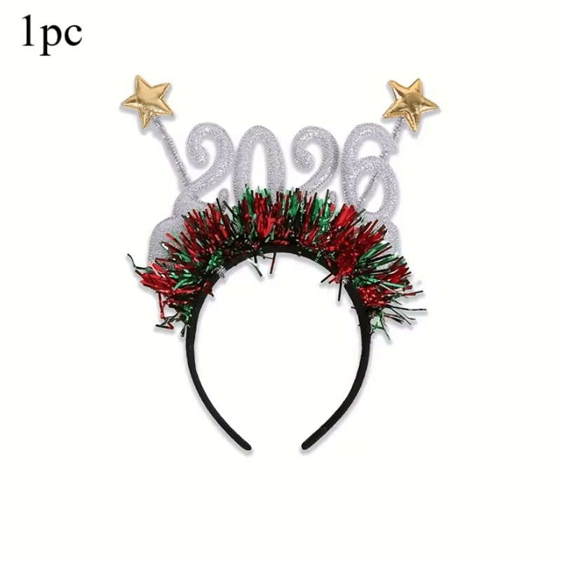Christmas Headband Accessory Striped Glitter Hair Hoop In Red Green And Golden For Festive Party An 7