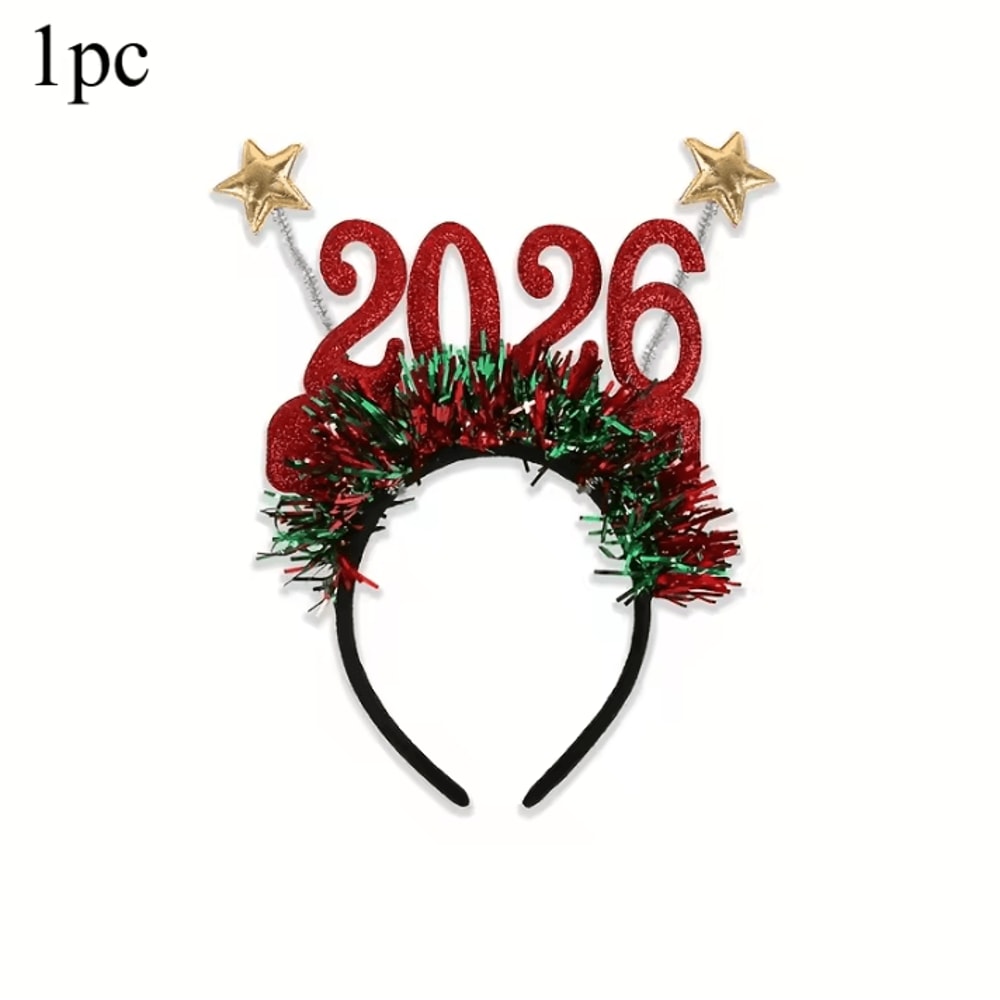 Christmas Headband Accessory Striped Glitter Hair Hoop In Red Green And Golden For Festive Party An 8