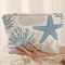 Starfish Coral Shell Pattern Printed Makeup Bag Corduroy Lightweight Zipper Pouch For MultiFunction 1