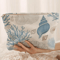 Starfish Coral Shell Pattern Printed Makeup Bag Corduroy Lightweight Zipper Pouch For MultiFunction 3
