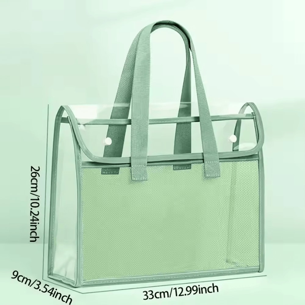 Large Capacity Portable File Organizer Transparent Handheld Expandable PVC Document Folder With Sel 5