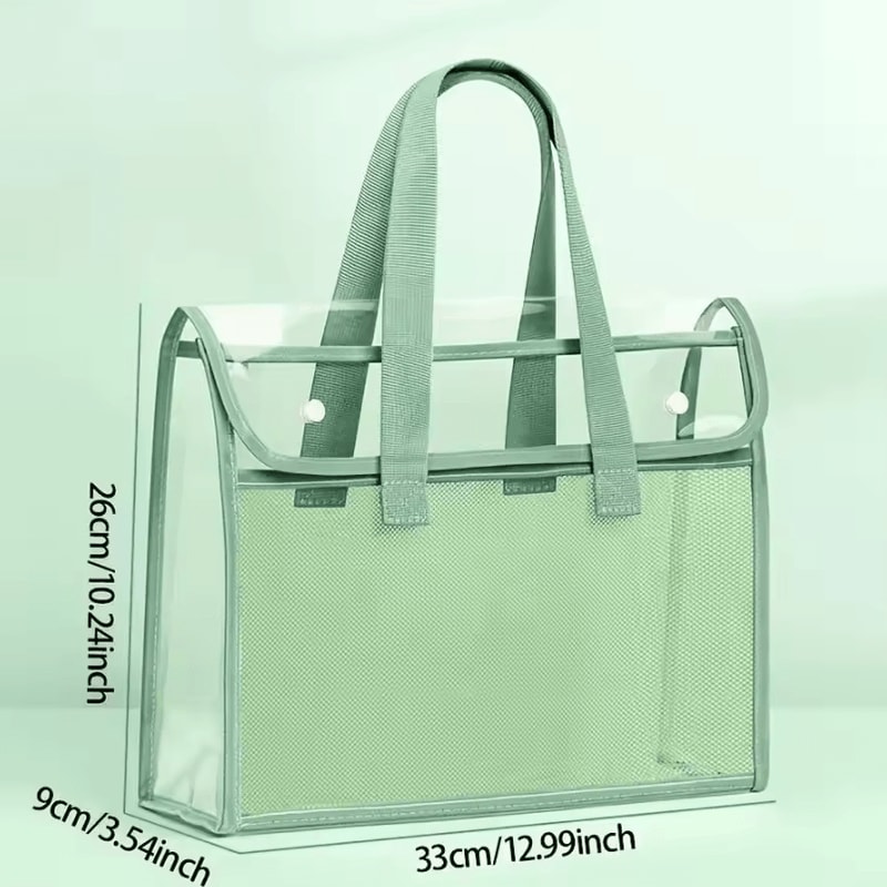 Large Capacity Portable File Organizer Transparent Handheld Expandable PVC Document Folder With Sel 5