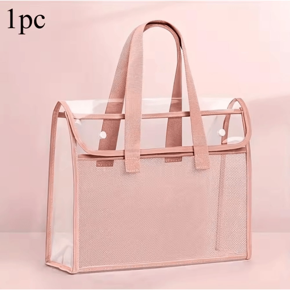 Large Capacity Portable File Organizer Transparent Handheld Expandable PVC Document Folder With Sel 6