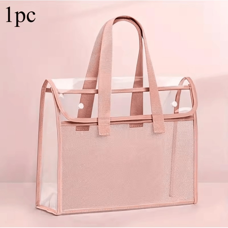 Large Capacity Portable File Organizer Transparent Handheld Expandable PVC Document Folder With Sel 6