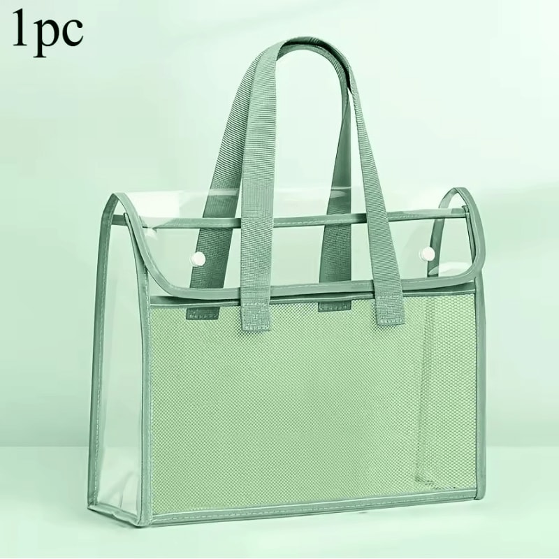 Large Capacity Portable File Organizer Transparent Handheld Expandable PVC Document Folder With Sel 8