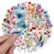50pcs Transparent Flower Stickers Ink Floral Decorative Craft Stickers For Notebook Guitar Brochure 2