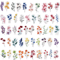 50pcs Transparent Flower Stickers Ink Floral Decorative Craft Stickers For Notebook Guitar Brochure 4