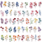 50pcs Transparent Flower Stickers Ink Floral Decorative Craft Stickers For Notebook Guitar Brochure 4