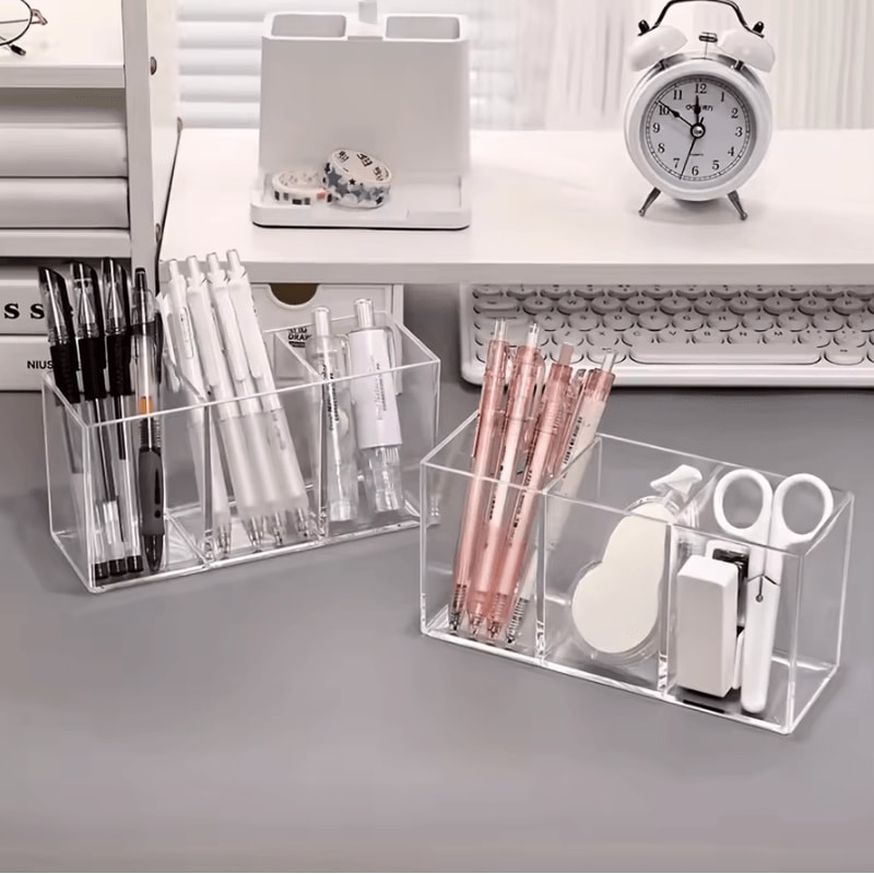 1pc Transparent Transparent Makeup Organizer Cosmetic Storage Holder For Lipstick Brushes Skincare 0