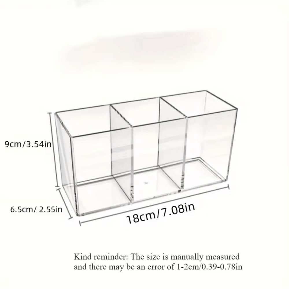 1pc Transparent Transparent Makeup Organizer Cosmetic Storage Holder For Lipstick Brushes Skincare 5