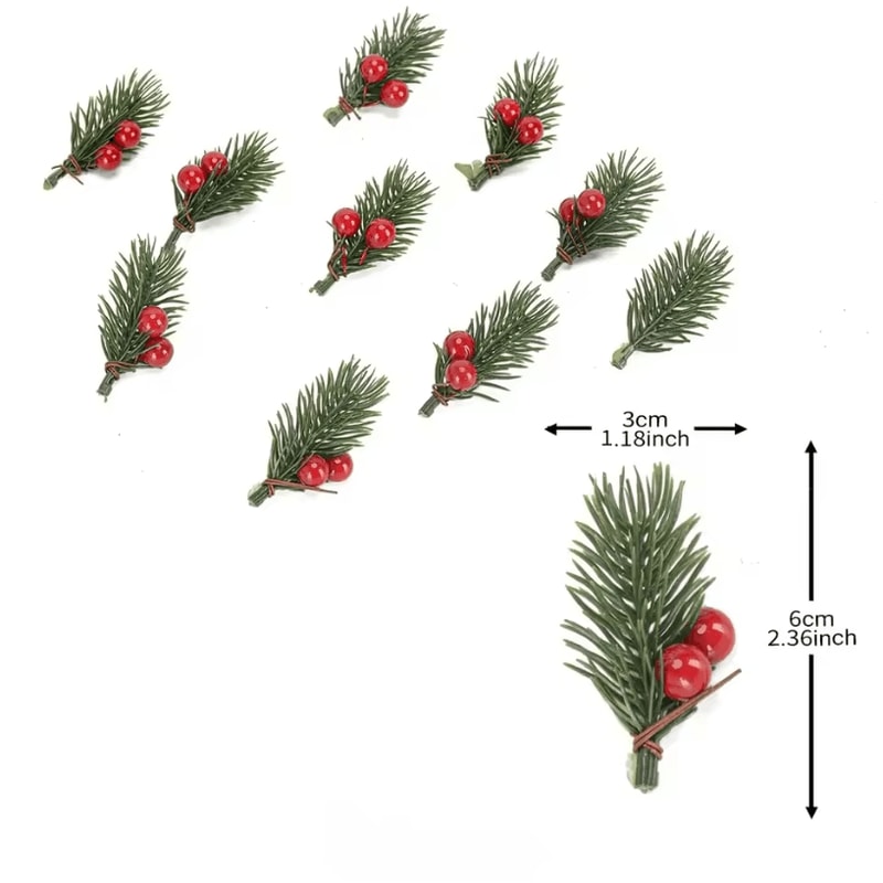 Mini Artificial Red Berries Bouquet Plastic Pine Needle Berry Home And Party Decoration For Christm 5