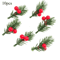 Mini Artificial Red Berries Bouquet Plastic Pine Needle Berry Home And Party Decoration For Christm 6