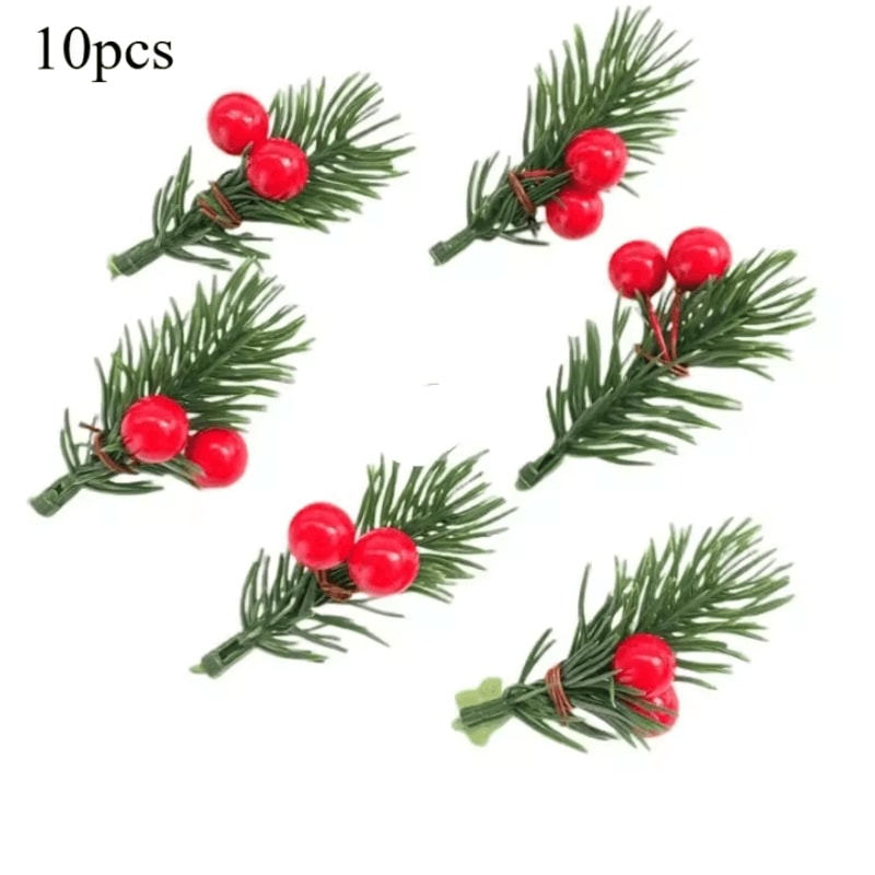 Mini Artificial Red Berries Bouquet Plastic Pine Needle Berry Home And Party Decoration For Christm 6