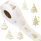 500pcs Christmas Stickers Golden Foil Christmas Tree Sealing Stickers Clear Vinyl Decals For Gifts 0