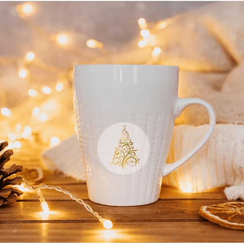 500pcs Christmas Stickers Golden Foil Christmas Tree Sealing Stickers Clear Vinyl Decals For Gifts 3