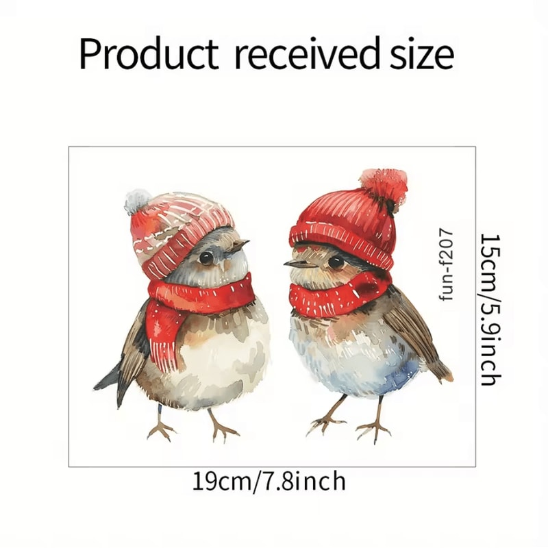 Christmas Holiday Window Clings Festive Bird Decor Stickers For Home Bathroom Thanksgiving And New 5