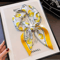 Lemon Pattern Lemon Pattern Silk Scarf Lightweight Square Scarf For Women Fashion Neck Headband And 4