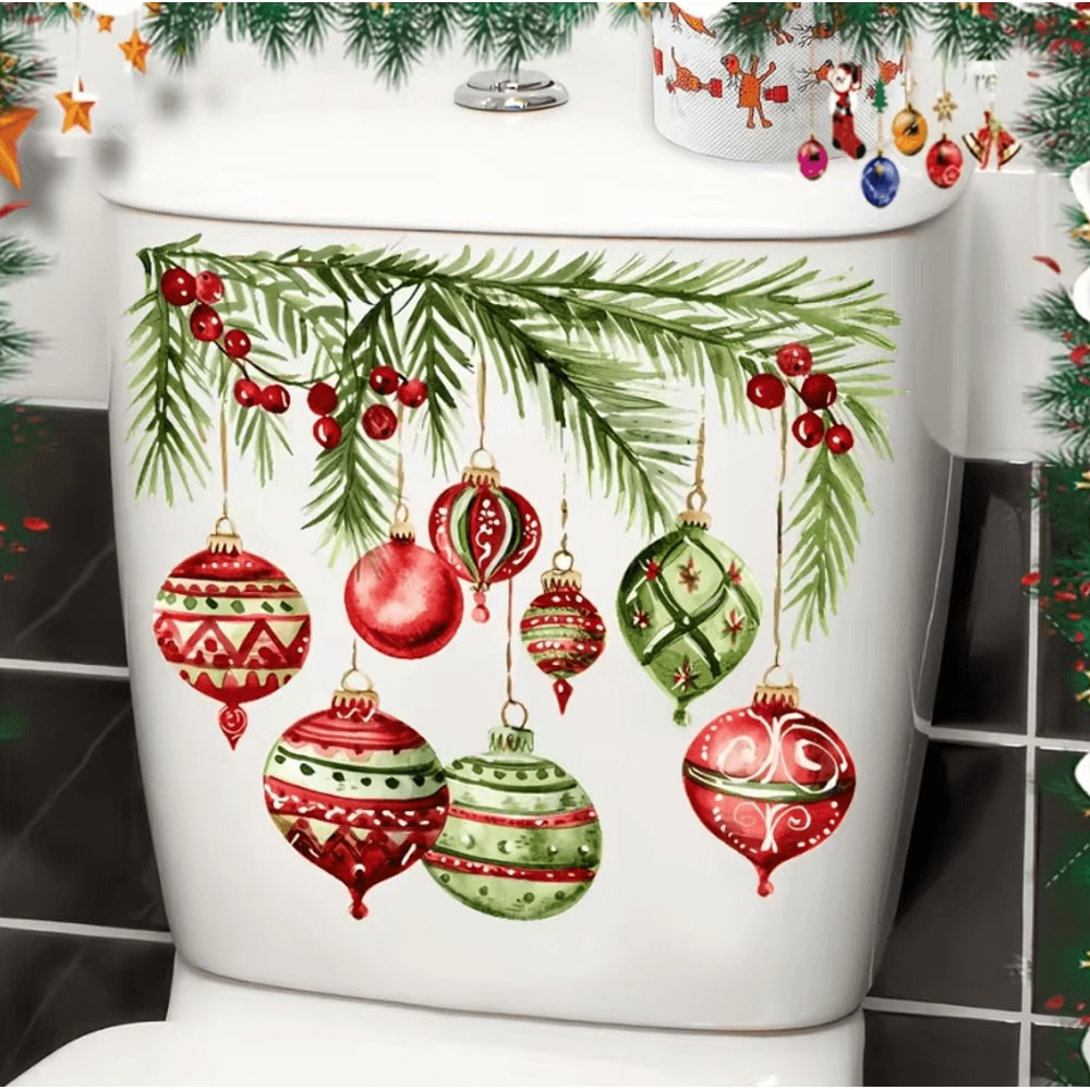 Christmas Christmas Toilet Stickers Reusable SelfAdhesive PVC Bathroom Decals For Toilet Lid And Ho 0