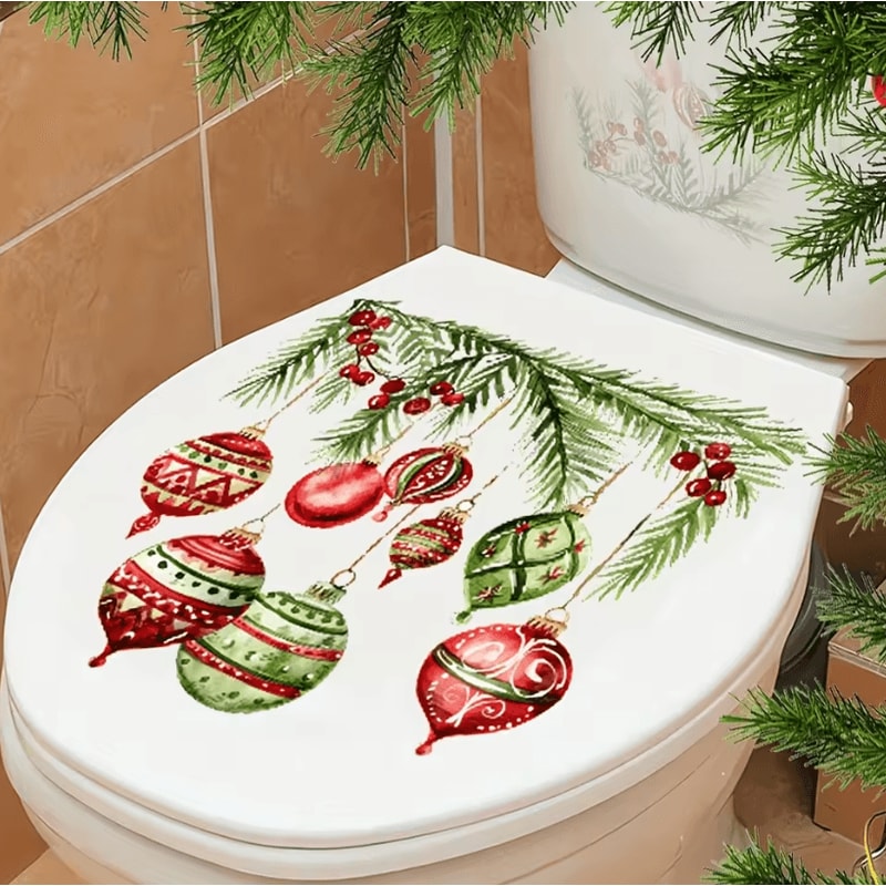 Christmas Christmas Toilet Stickers Reusable SelfAdhesive PVC Bathroom Decals For Toilet Lid And Ho 2