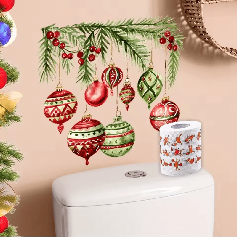 Christmas Christmas Toilet Stickers Reusable SelfAdhesive PVC Bathroom Decals For Toilet Lid And Ho 3