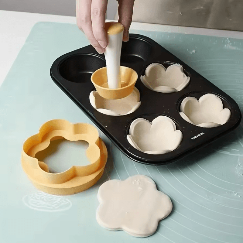 Creative Creative Cake Mold Set Pastry Dough Tamper With Flower Shaped Cutter For Baking Cakes Bisc 5