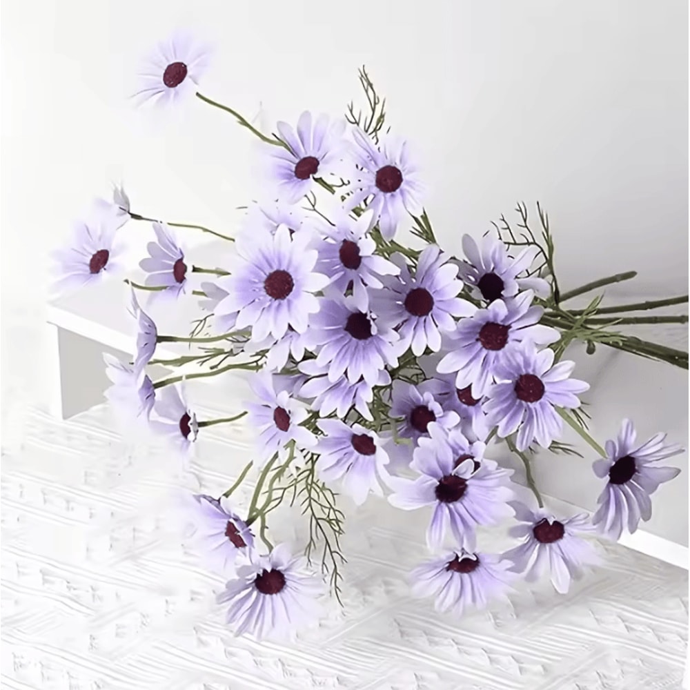 5pcs Artificial Small Daisies Lifelike Faux Mini Daisy Flowers For Home Vase Decor Wedding Party Ta 1