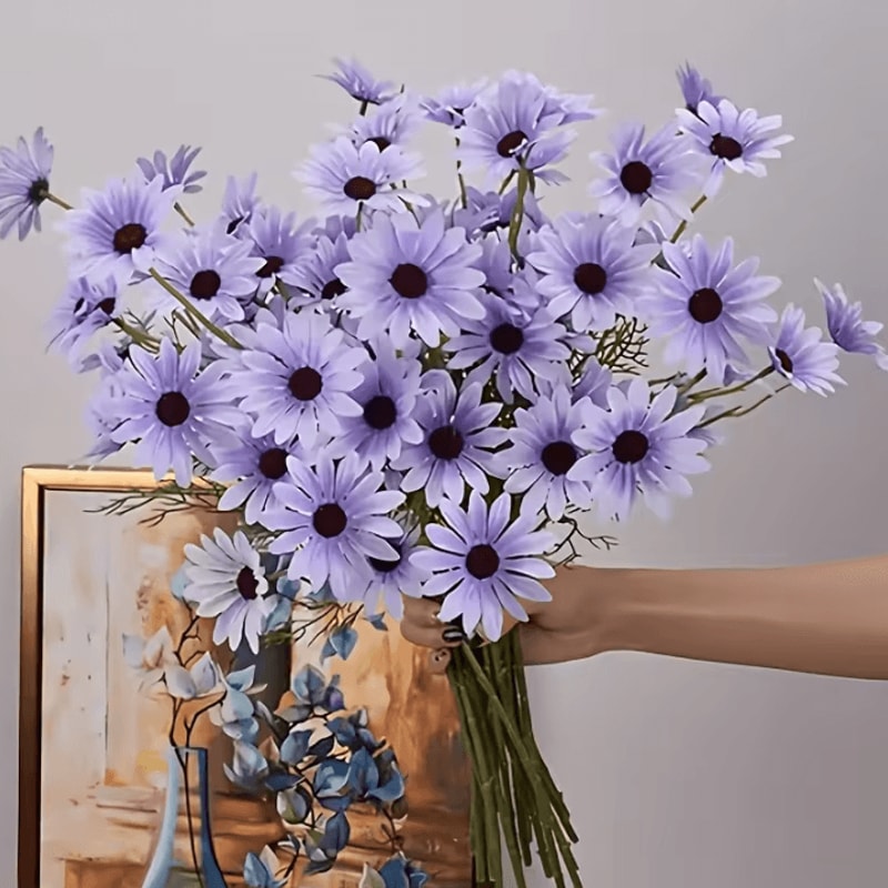 5pcs Artificial Small Daisies Lifelike Faux Mini Daisy Flowers For Home Vase Decor Wedding Party Ta 4