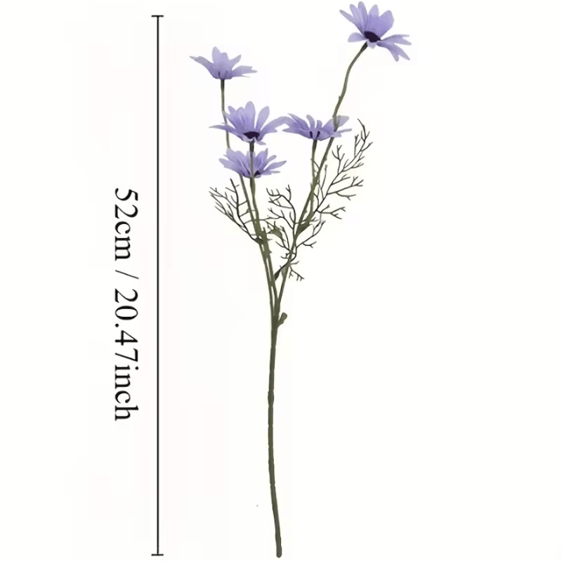 5pcs Artificial Small Daisies Lifelike Faux Mini Daisy Flowers For Home Vase Decor Wedding Party Ta 5