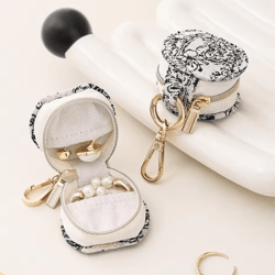 1pc mini travel jewelry organizer portable jewelry case box for earrings, necklaces, and rings handbag storage