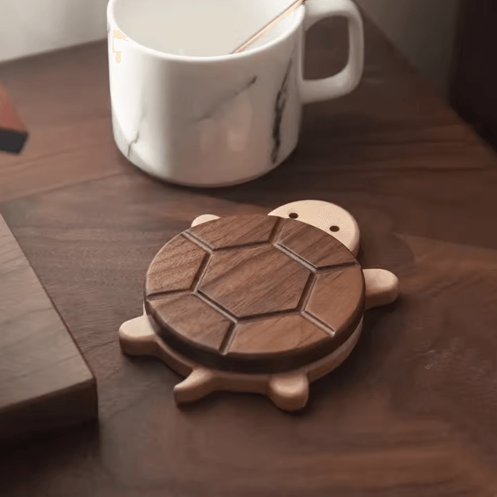 Wooden Heat Insulation Coaster Turtle Shape Tea Cup And Mug Table Protector Decorative Hot Drink Ma 2