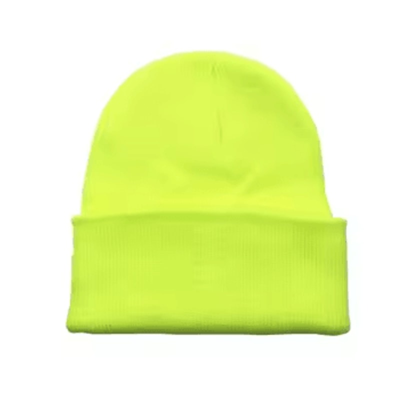 Womens Knitted Fluorescent Autumn Beanie Cap Warm Casual Bonnet For Ladies 24
