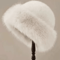 Fluffy Fur Bucket Hat Plush Fisherman Womens Winter Hat Warm Cold Weather Cap 0