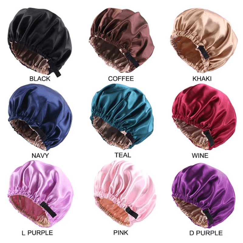 Satin Hair Cap For Sleeping Silk Night Hair Care Hat With Adjustable Button Headwear 0
