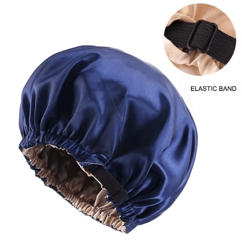 Satin Hair Cap For Sleeping Silk Night Hair Care Hat With Adjustable Button Headwear 9