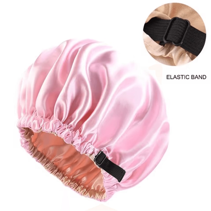 Satin Hair Cap For Sleeping Silk Night Hair Care Hat With Adjustable Button Headwear 5