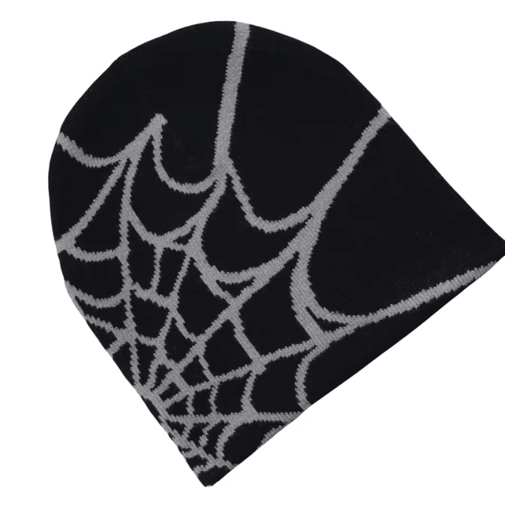 Spider Web Beanie Hat Unisex Knit Warm Outdoor Pullover Personality Winter Cap 0