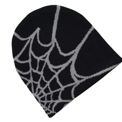 spider web beanie hat unisex knit warm outdoor pullover personality winter cap