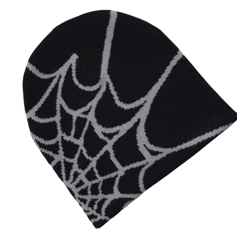 Spider Web Beanie Hat Unisex Knit Warm Outdoor Pullover Personality Winter Cap 0
