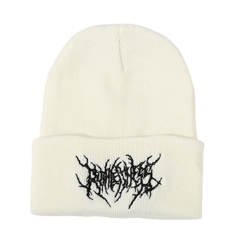 Street Fashion Knitted Skullies Beanies Warm Winter Caps Unisex Acrylic Gothic Style Hat 2