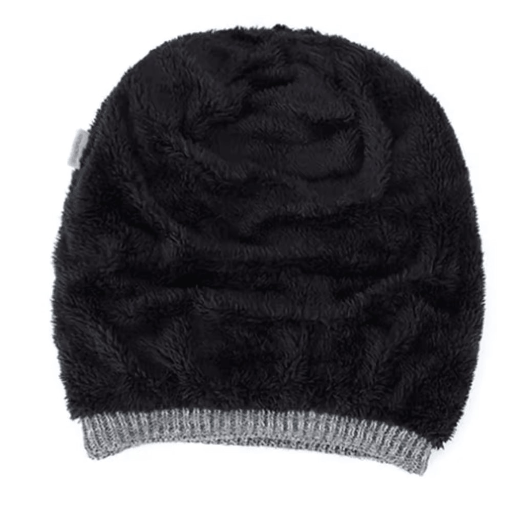Winter Warm Knitted Woolen Skullies Beanie Hat Velvet Lined Diamond Pattern For Men 5